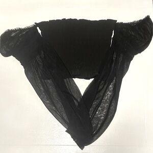 Cropped Black Off-the-shoulder Top
